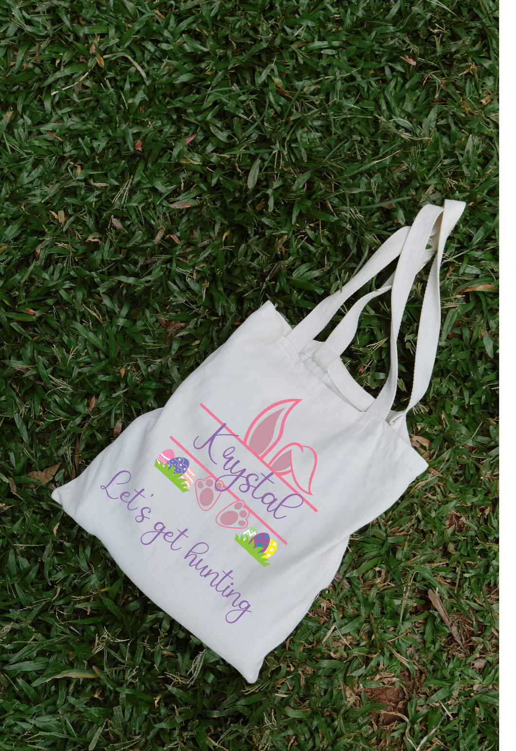 Girls Personalized Easter Tote Bag